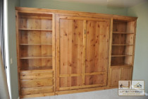 Knotty Wall Beds With Cabinets on the Sides