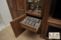 custom dvd holders with sliding drawers 