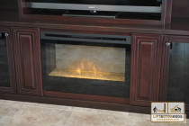 Solid oak entertainment centers with built in fire place