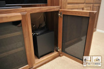 Solid oak entertainment centers with sub woofer cabinet 