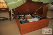 Lift and stor beds platform storage bed open