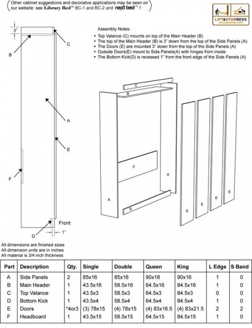 DIY Next Bed Hardware Kits Lift & Stor Storage Beds