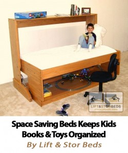 Hidden beds help organize kids rooms