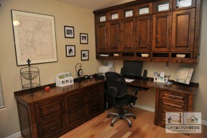Alder Stained Custom Home Office Desk By Lift & Stor Beds In Mesa Arizona